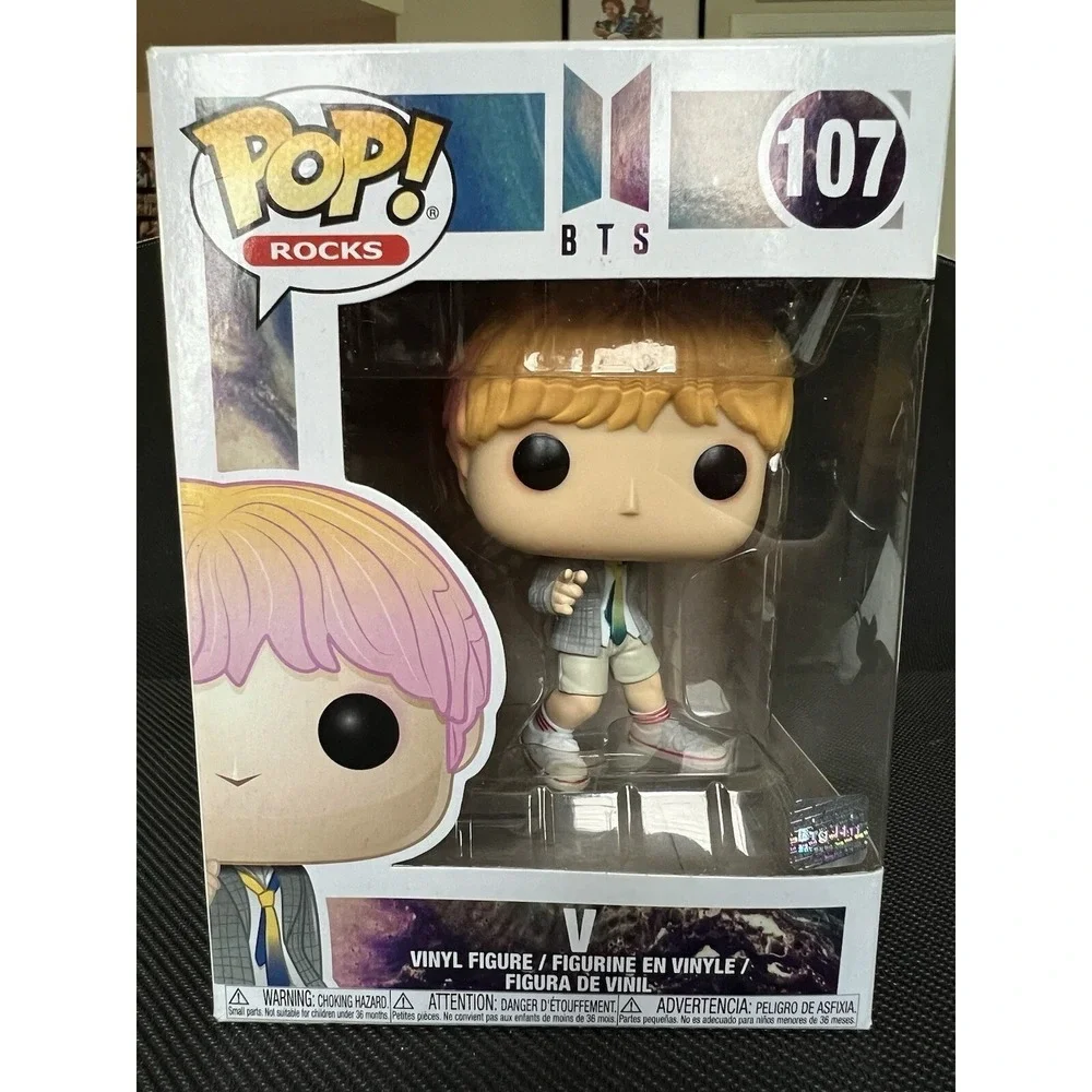 Funko Pop Rocks BTS V 107 Vinyl‎ Figure Kim Taehyung K-Pop Idol Collectible
